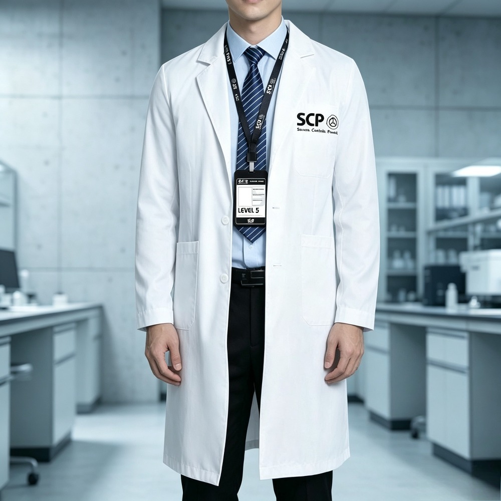 Anime Merchandise Jacket - SCP 상품 화이트 실험복 애니메이션 코스프레