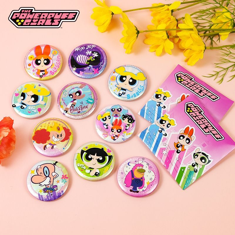 Anime Merchandise Box - 공식 파워퍼프걸즈 상품 틴 배지 블라인드