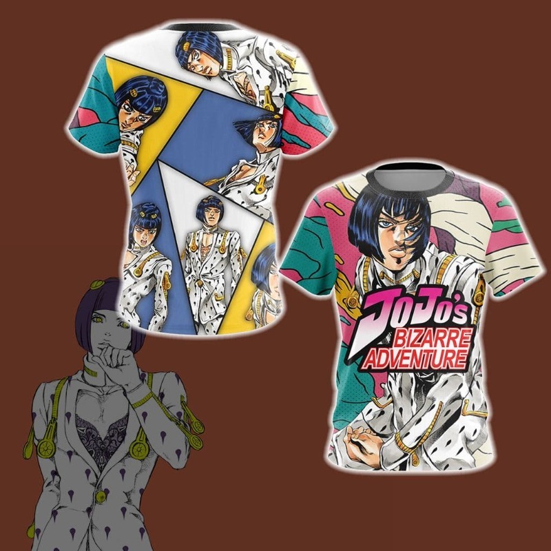 Anime Merchandise T Shirt - 2026 뉴 조조 골든 윈드 브루노