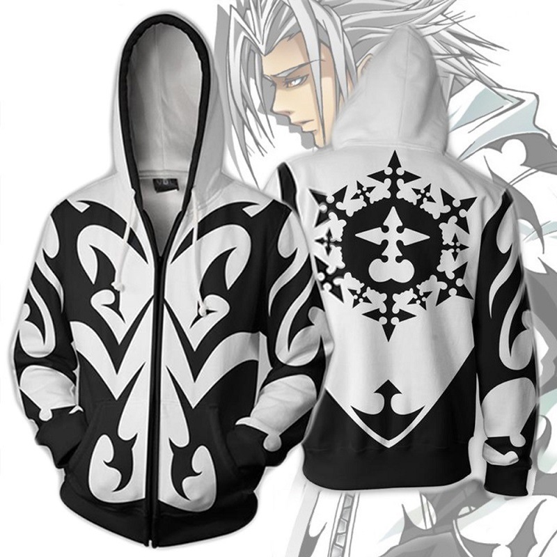 Anime Merchandise Jacket - 킹덤 하트 3D 애니메이션 프린트 지퍼