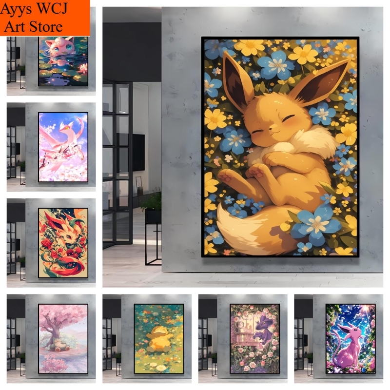Anime Merchandise Posters - 1pc 프레임리스 캔버스 페인팅 일본 고전
