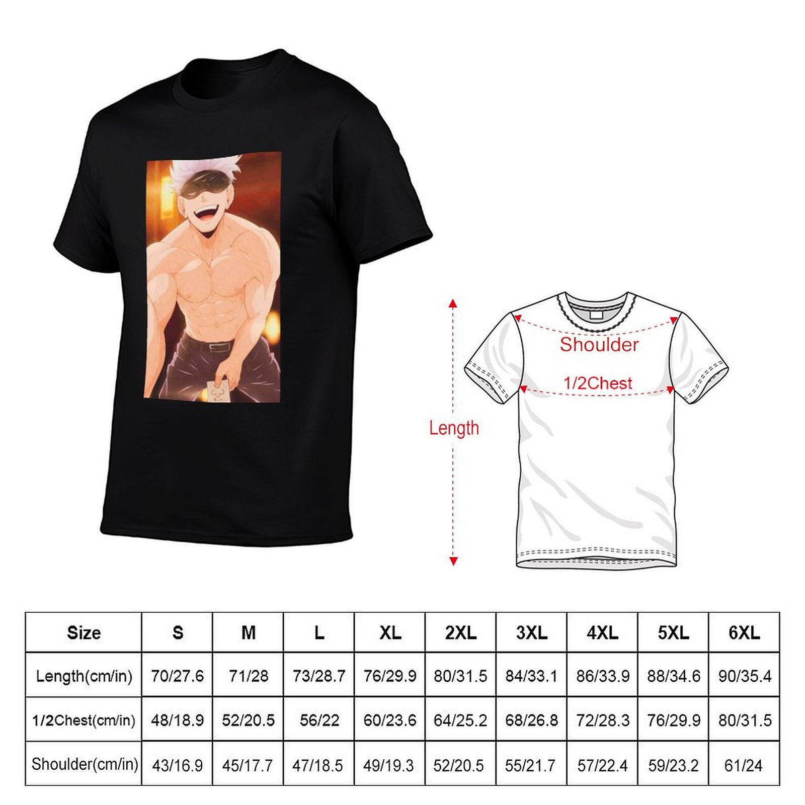 Gojo Satoru 상품 티셔츠 남성용 티셔츠 그래픽 - Anime Merchandise T Shirt 리뷰 및 가격