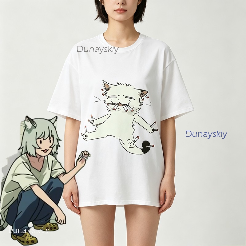 YesOk Chainsmoker Cat Yaniko S - Anime Merchandise T Shirt 리뷰 및 가격