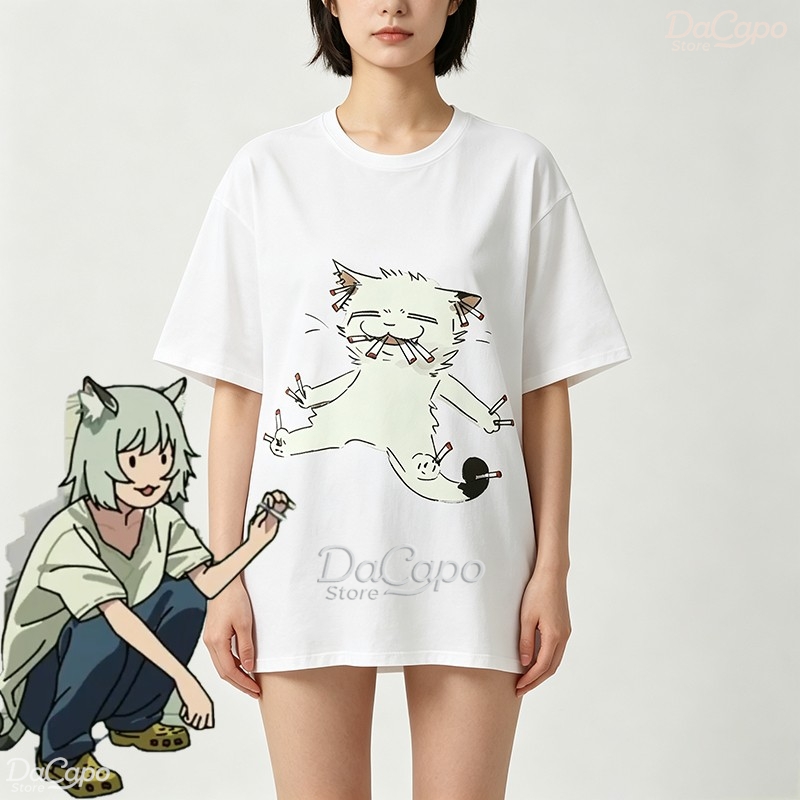 Chainsmoker Cat Yaniko Satou 귀 - Anime Merchandise T Shirt 리뷰 및 가격