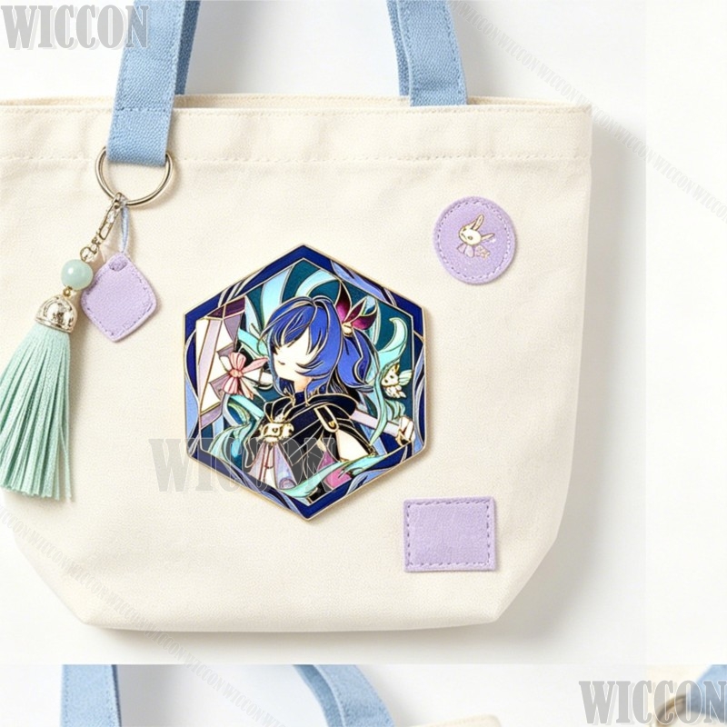 겐신 임팩트 프룬 육각형 오리지널 독진 핀 에칭 배지  - Anime Merchandise Jacket 리뷰 및 가격