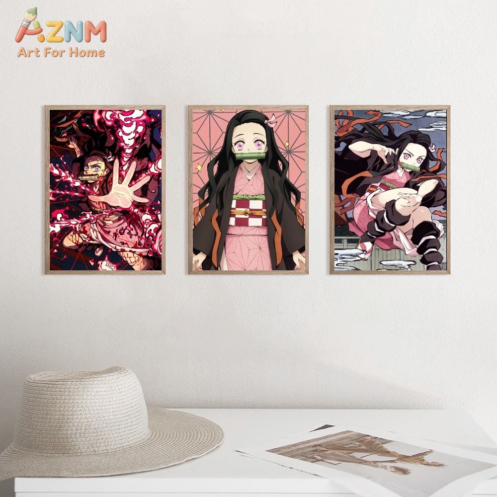 AZNM 악마 슬레이어 카마도 네즈코 애니메이션 캔버스 - Anime Merchandise Posters 리뷰 및 가격