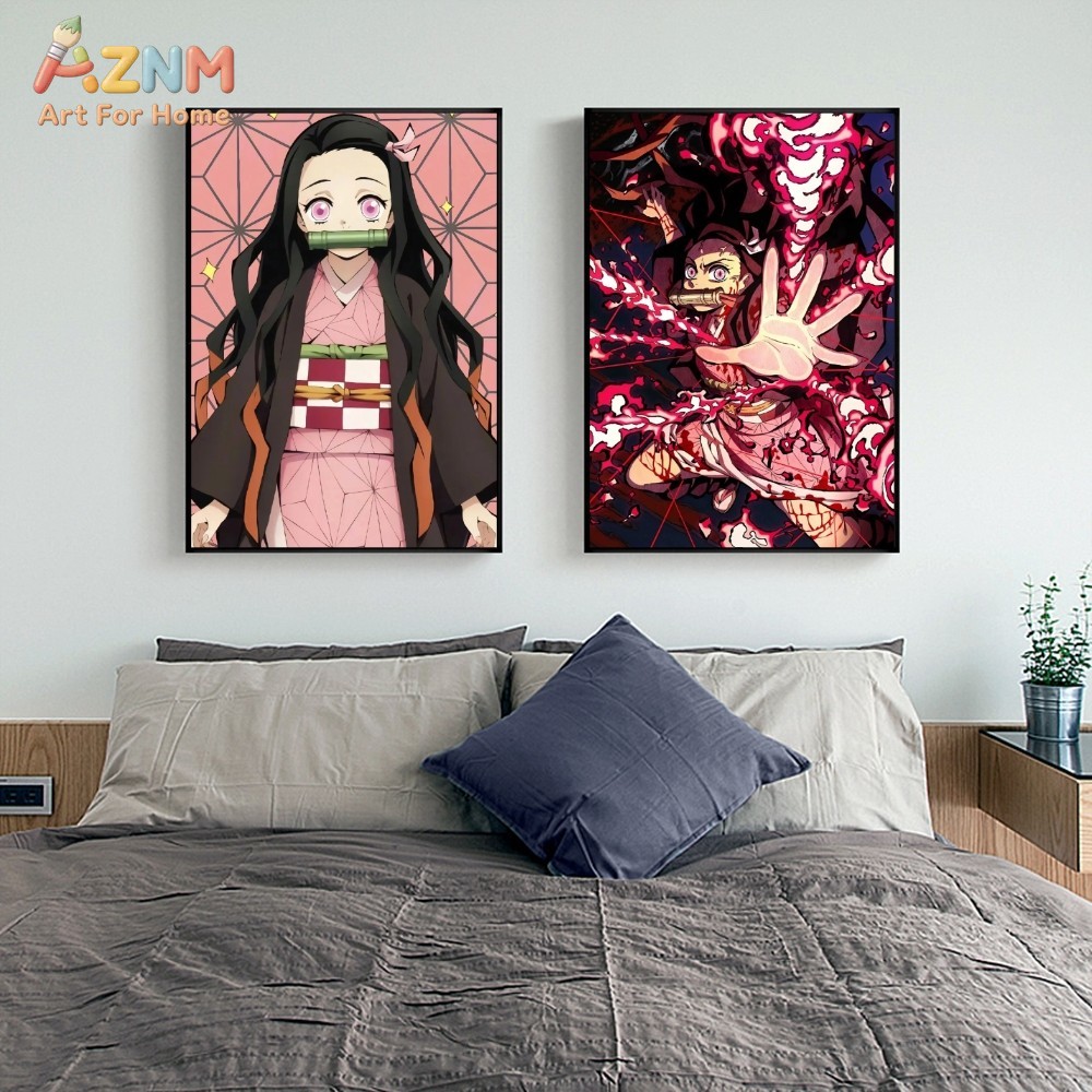 AZNM 악마 슬레이어 카마도 네즈코 애니메이션 캔버스 - Anime Merchandise Posters 리뷰 및 가격